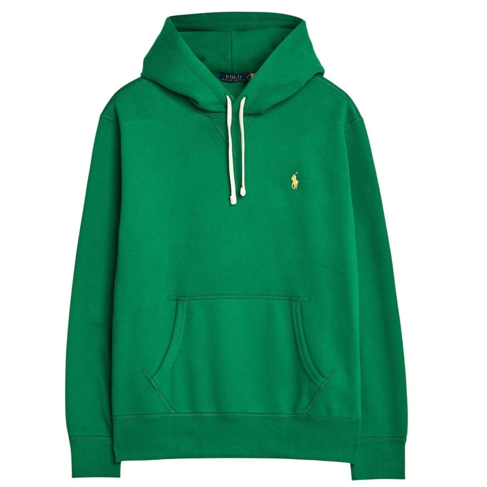 Polo Ralph Lauren Green Fleece Hoodie Mens‎ Size L Classic Pony Logo Casual New
